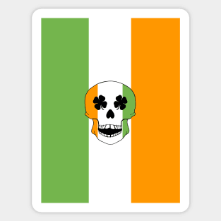 St Paddys Day, Irish Flag Skull Head Sticker